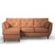 ScS Living Brown Hoxton Leather 3 Seater Left Hand Facing Chaise Sofa