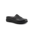 Wide Width Women's San Marc Tooled Casual Mule by SoftWalk in Black (Size 10 W)