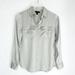 J. Crew Tops | J. Crew Blythe Gray Washed Silk Button Down Shirt Top Blouse Size 00 Nwt | Color: Gray | Size: 00