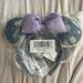 Disney Accessories | Disney Parks Distressed Bleach Denim Jean Minnie Mouse Ears Headband Bnwt | Color: Blue/Purple | Size: Os