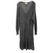 Anthropologie Dresses | Anthropologie Saturday Sunday Gray Knit V-Neck Long Sleeve Midi Dress - Medium | Color: Gray | Size: M