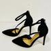 Jessica Simpson Shoes | Jessica Simpson Black Stiletto Heels Textured Ankle Strap Back Zip Womens Sz 7 M | Color: Black | Size: 7