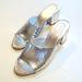 J. Crew Shoes | J.Crew, Silver Metallic Heeled Slide Sandals. Size 10 | Color: Silver | Size: 10