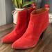 Madewell Shoes | Madewell 1937 Red Suede Ankle Booties Size 8 | Color: Red | Size: 8