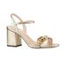 Gucci Shoes | Gucci Women's Metallic Laminate Leather Marmont Gg Ankle-Strap Sandals 38.5 | Color: Gold | Size: 38.5eu