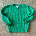 Polo By Ralph Lauren Shirts & Tops | - Polo Ralph Lauren Toddler Green Cable Knit Sweater Long Sleeve Size 24mo | Color: Green | Size: 24mb