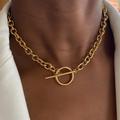 Anthropologie Jewelry | 14k Gold Filled Chain Link Necklace | Color: Gold | Size: Os