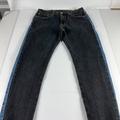 Levi's Jeans | Levi's Premium Jean Mens 32 Big E Hi Ball Cropped Black Blue Faded Stretch Denim | Color: Black/Blue | Size: 32