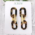 J. Crew Jewelry | J Crew Tortoise Gold Chainlink Acetate Drop Statement Earrings Nwt New | Color: Brown/Gold | Size: Os