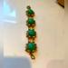 J. Crew Jewelry | J Crew Large Bright Green Cabachon In Gold Plated Setting. | Color: Gold/Green | Size: Os
