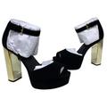 Michael Kors Shoes | Michael Michael Kors | Strappy Platform Heels Shoes Black Open Toe | Color: Black/Gold | Size: Various