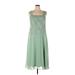 Le Bos Cocktail Dress - A-Line Square Sleeveless: Green Solid Dresses - Women's Size 16