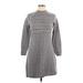 Krimson Klover Casual Dress - Sweater Dress Mock 3/4 sleeves: Gray Dresses - Women's Size Large