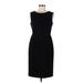 Talbots Casual Dress - Sheath Crew Neck Sleeveless: Black Print Dresses - Women's Size 6