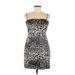 Urban Outfitters Casual Dress: Silver Leopard Print Dresses - Women's Size Large