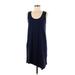 Lilla P Casual Dress - Mini Scoop Neck Sleeveless: Blue Print Dresses - Women's Size Medium