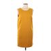 Banana Republic Factory Store Casual Dress - Shift Scoop Neck Sleeveless: Yellow Print Dresses - Women's Size 10