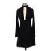 Jill Jill Stuart Casual Dress - A-Line Mock Long sleeves: Black Solid Dresses - Women's Size 2