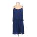 Parker Casual Dress - Mini Scoop Neck Sleeveless: Blue Solid Dresses - Women's Size Small