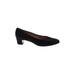 Salvatore Ferragamo Flats: Slip-on Chunky Heel Minimalist Black Solid Shoes - Women's Size 8 1/2 - Almond Toe