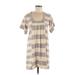French Connection Casual Dress - Shift Square Short sleeves: Gray Print Dresses - Women's Size 6