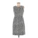 Lands' End Casual Dress - Sheath: Gray Print Dresses - Women's Size 8 Petite