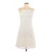 Cocktail Dress - A-Line Halter Sleeveless: Ivory Print Dresses - Women's Size Large