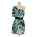 City Studio Casual Dress: Blue Print Dresses - Women's Size Medium