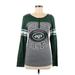 NFL Long Sleeve Henley Shirt: Green Tops - Women's Size Medium