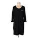 Soma Casual Dress - Shift Scoop Neck 3/4 sleeves: Black Color Block Dresses - Women's Size Large