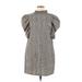 Zara Casual Dress - Shift Mock Short sleeves: Gray Dresses - Women's Size Medium