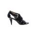 MICHAEL Michael Kors Heels: Slip-on Stilleto Cocktail Party Black Print Shoes - Women's Size 7 1/2 - Open Toe