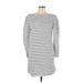 La Vie Rebecca Taylor Casual Dress - Mini Crew Neck 3/4 sleeves: White Print Dresses - Women's Size Large