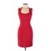 Guess Casual Dress - Sheath Scoop Neck Sleeveless: Red Print Dresses - Women's Size 6