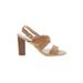 Franco Sarto Sandals: Slingback Chunky Heel Boho Chic Tan Solid Shoes - Women's Size 10 - Open Toe