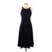 Tommy Hilfiger Casual Dress - Midi: Black Solid Dresses - Women's Size 8