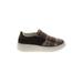 Sneakers: Slip-on Platform Casual Brown Color Block Shoes - Women's Size 41 - Almond Toe