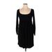 Norma Kamali for Walmart Casual Dress Scoop Neck Long sleeves: Black Solid Dresses - Women's Size X-Large