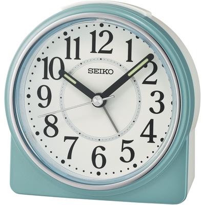 Quarzwecker SEIKO "QHE198L", blau (türkis), Wecker, Wecker, Schlafzimmer, Kinderwecker, Leuchtzeiger, Geschenkidee