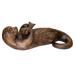 Design Toscano Lazy Otter with Fish Bronze Garden Statue