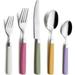 20 Pcs Stainless Steel Flatware Set with Color Handles