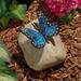 Design Toscano Papilio Ulysses Butterfly on Rock Garden Statue