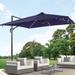 AOOLIMICS 9x9FT LED Aluminum Cantilever Umbrella Solution-Dyed Fabric