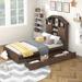 Twin Size Wood Platform Bed with Storage Headboard and 2 Drawers