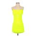 Shein Casual Dress - Bodycon Square Sleeveless: Yellow Print Dresses - Women's Size X-Small