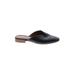 Franco Sarto Mule/Clog: Slip-on Stacked Heel Casual Black Solid Shoes - Women's Size 7 1/2 - Almond Toe