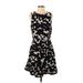 Banana Republic Casual Dress - A-Line: Black Damask Dresses - Women's Size 4