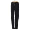 Madewell Jeans - Mid/Reg Rise Straight Leg Denim: Black Bottoms - Women's Size 24 - Indigo Wash