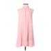 Lush Cocktail Dress - A-Line Mock Sleeveless: Pink Solid Dresses - Women's Size Small