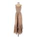 Alberta Ferretti Casual Dress - Midi Square Sleeveless: Tan Solid Dresses - Women's Size 0